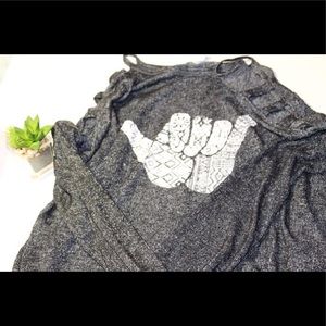 HANG TEN, shoulder cut out top